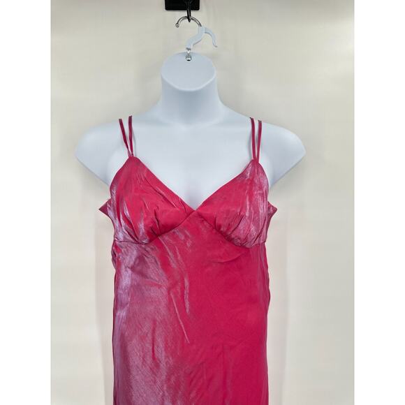Babydoll Slip Dress Large Iridescent Pink Maxi Prom Feminine Coquette Formal - Picture 2 of 8